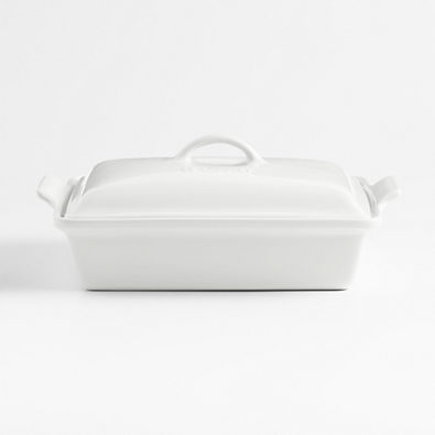View Le Creuset ® Heritage 4-Qt. White Rectangular Casserole Dish with Lid details