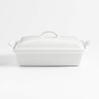 Le Creuset ® Heritage 4-Qt. White Rectangular Casserole Dish with Lid