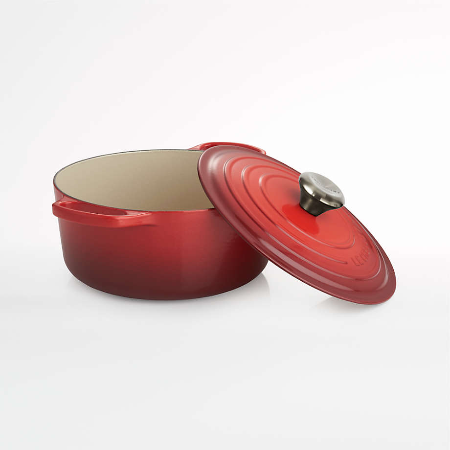 Le Creuset 3.5 Qt. Round Signature Dutch Oven with Stainless Steel Heart  Knob | Cerise/Cherry Red