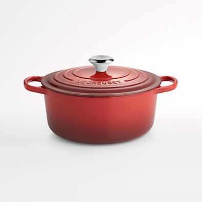 View Le Creuset ® Signature 5.5-Qt. Cerise Enameled Cast Iron Dutch Oven details