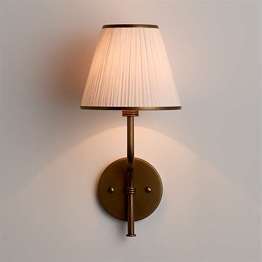Le Moyne Brass Wall Sconce Light with Fabric Shade Set of 2