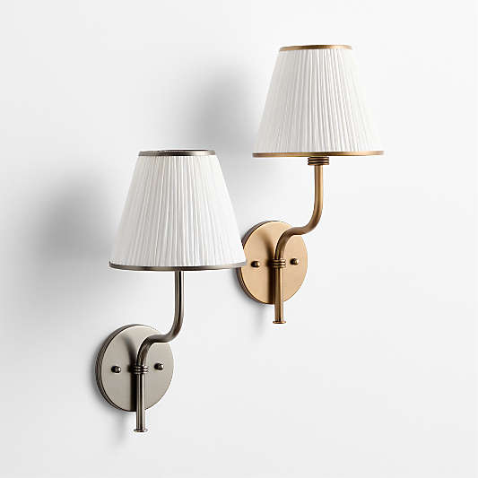 Le Moyne Wall Sconce Lights with Fabric Shade, Sets of 2