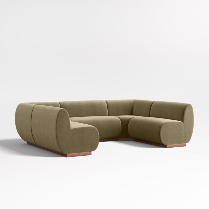 Leandro Hazel Green Single L-Shaped Loveseat Dining Banquette with Square Corner