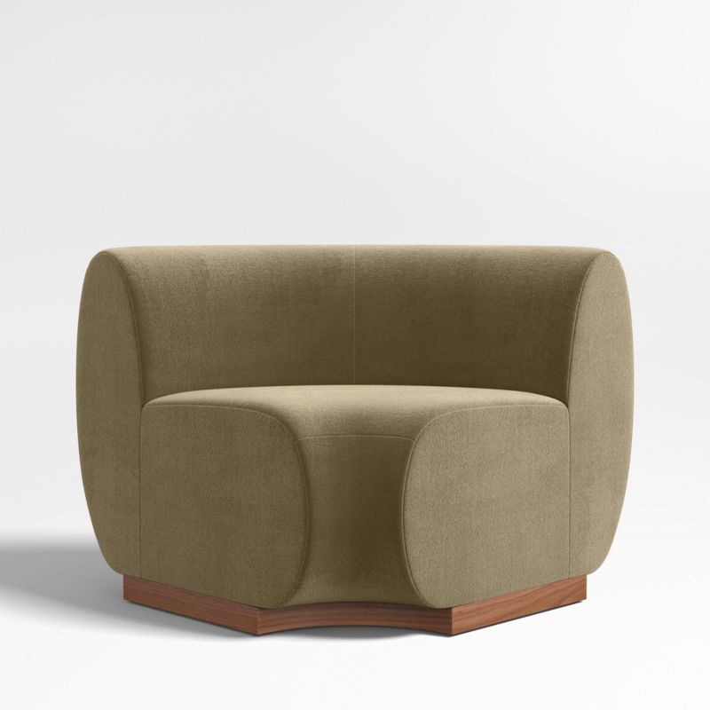 Leandro Hazel Green Rounded Corner Dining Banquette Chair - image 0 of 7