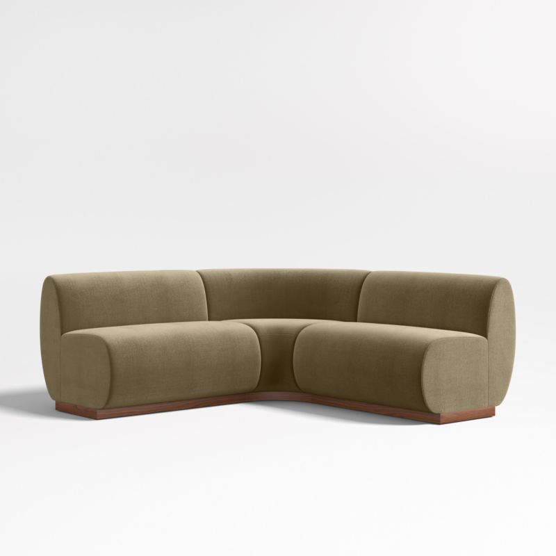 Leandro Hazel Green Double L-Shaped Loveseat Dining Banquette with Rounded Corner - image 0 of 7