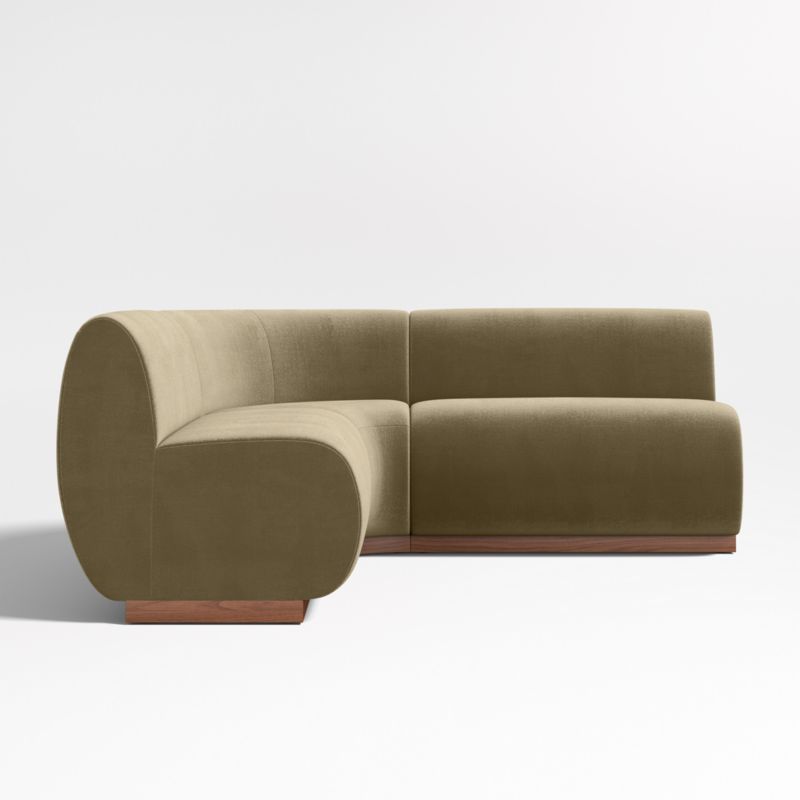 Leandro Hazel Green Double L-Shaped Loveseat Dining Banquette with Rounded Corner - image 3 of 7