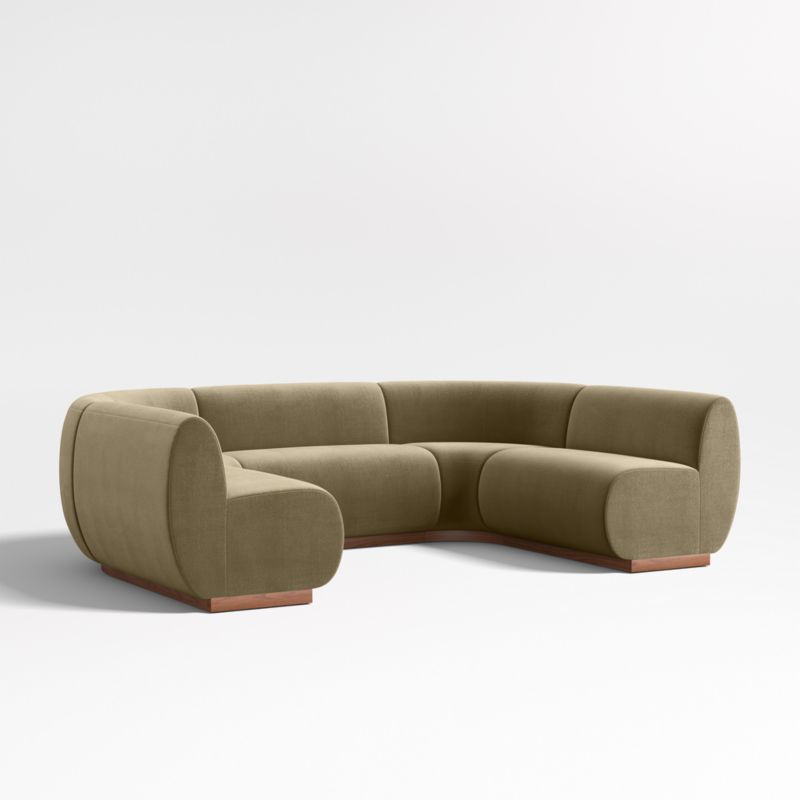 Leandro Hazel Green U-Shaped Dining Banquette with Rounded Corners - image 0 of 7