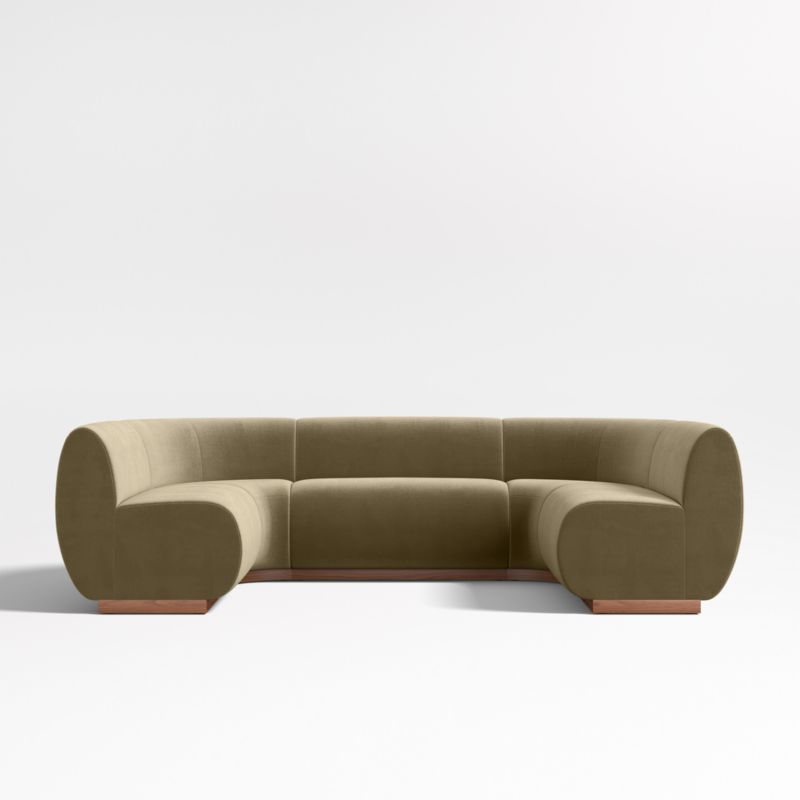 Leandro Hazel Green U-Shaped Dining Banquette with Rounded Corners - image 3 of 7