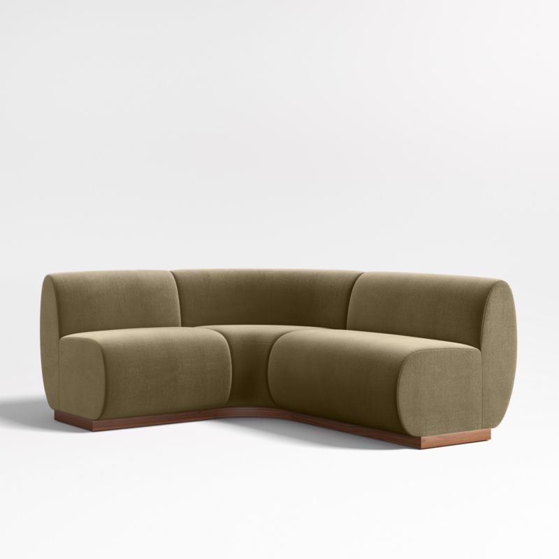 Leandro Hazel Green L-Shaped Loveseat Banquette