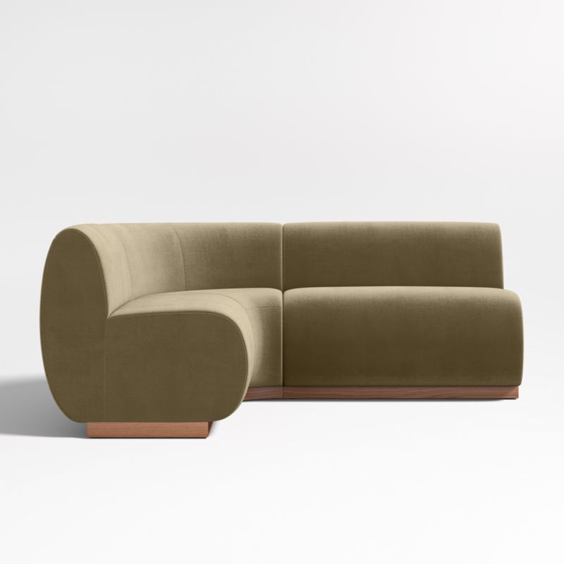 Leandro Hazel Green Single L-Shaped Loveseat Dining Banquette with Rounded Corner - image 3 of 7