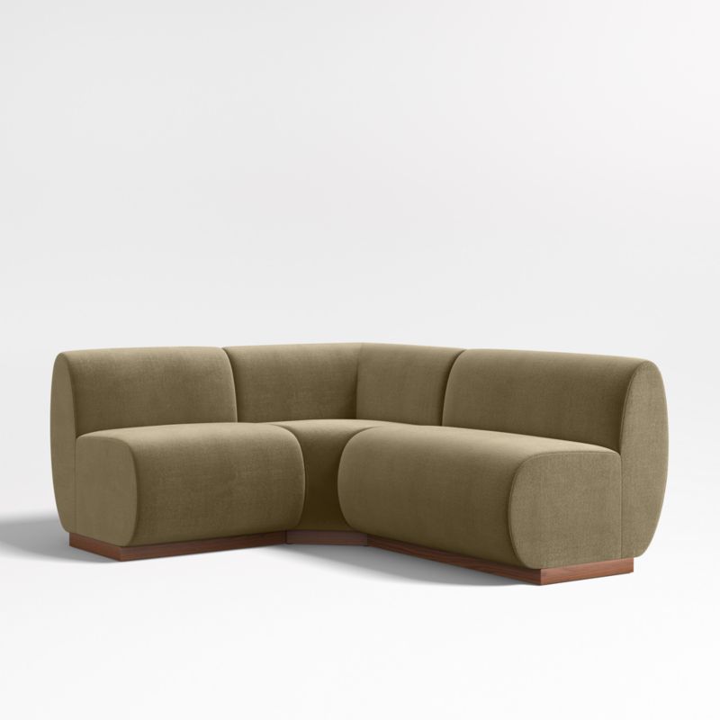 Leandro Hazel Green Single L-Shaped Loveseat Dining Banquette with Square Corner - image 0 of 7