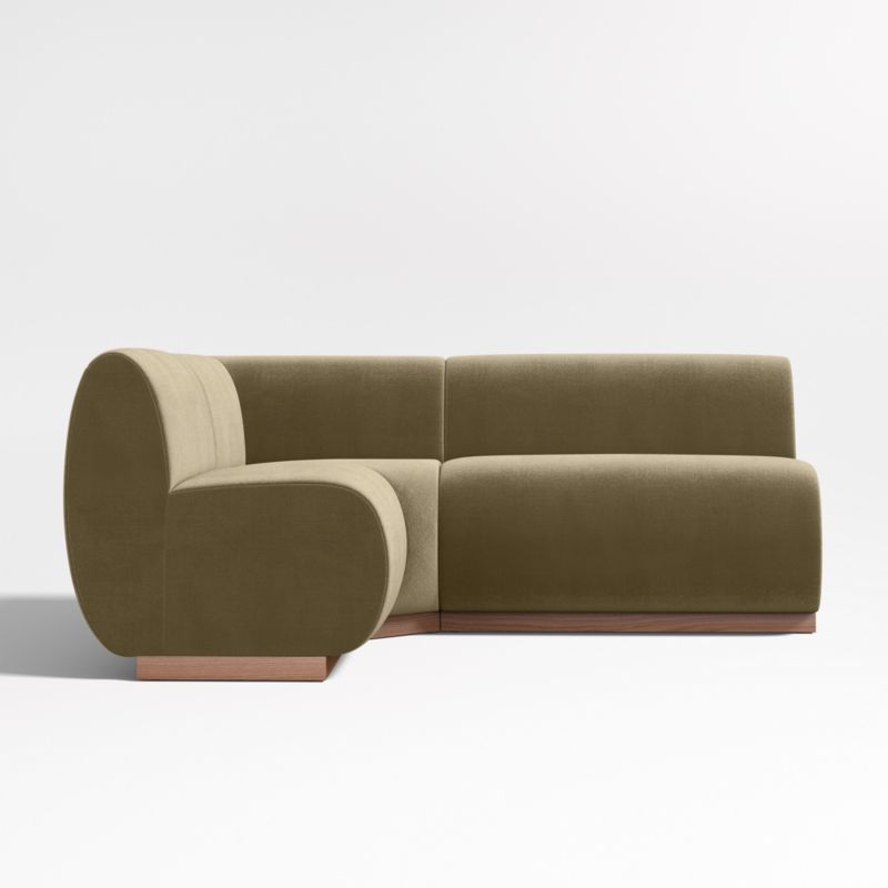 Leandro Hazel Green Single L-Shaped Loveseat Dining Banquette with Square Corner - image 3 of 7