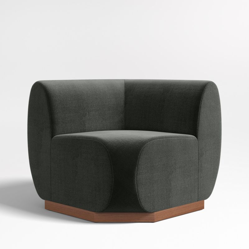 Leandro Noir Grey Square Corner Dining Banquette Chair - image 0 of 6