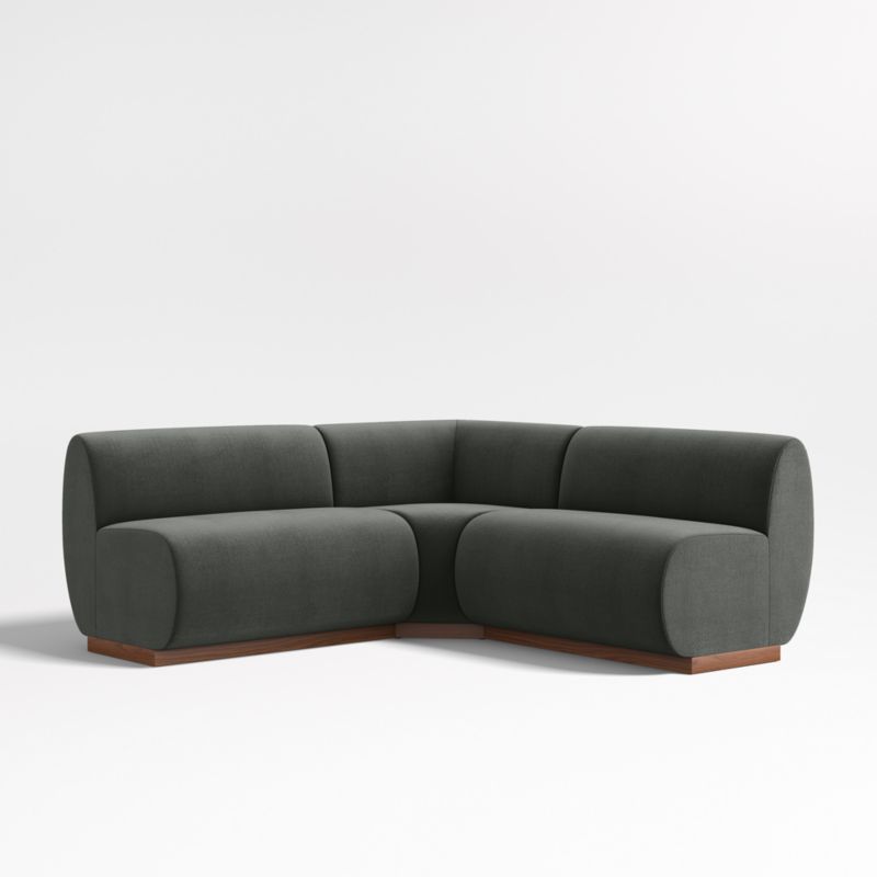 Leandro Noir Grey Double L-Shaped Loveseat Dining Banquette with Square Corner - image 0 of 7