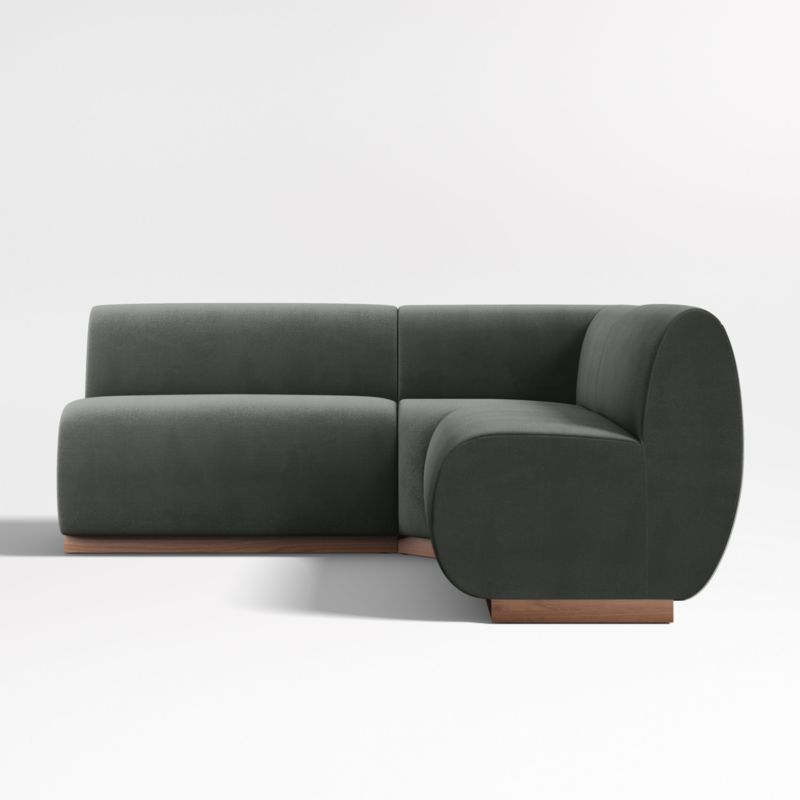 Leandro Noir Grey Double L-Shaped Loveseat Dining Banquette with Square Corner - image 4 of 7