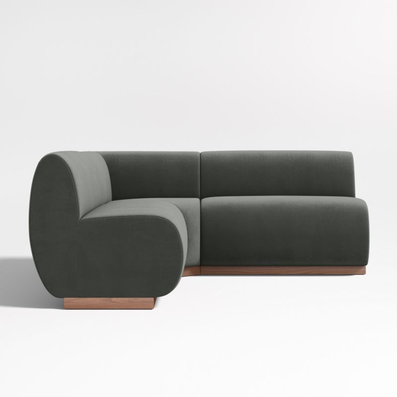 Leandro Noir Grey Double L-Shaped Loveseat Dining Banquette with Square Corner - image 3 of 7