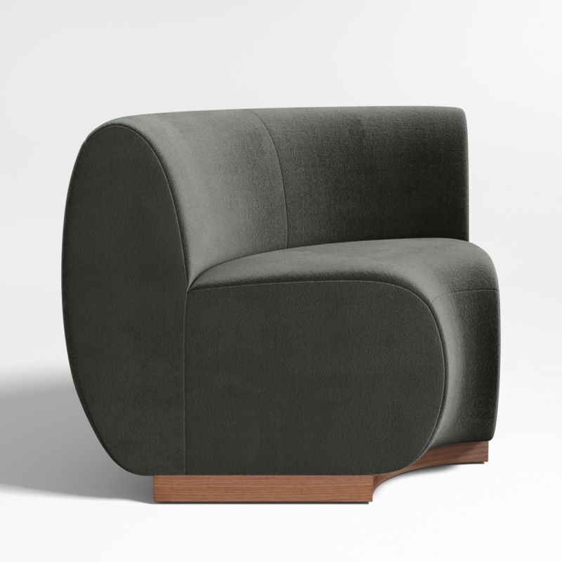 Leandro Noir Grey Rounded Corner Dining Banquette Chair - image 4 of 7