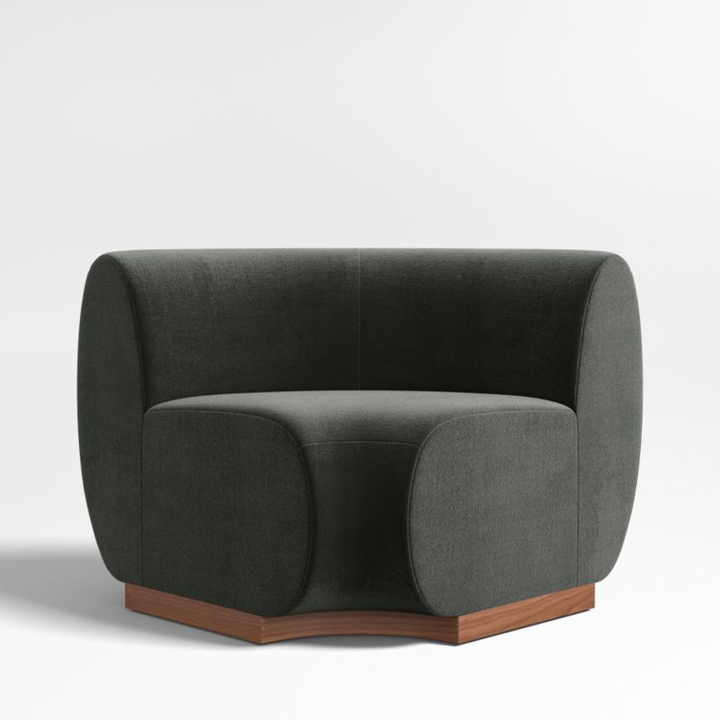 Leandro Noir Grey Rounded Corner Dining Banquette Chair - image 0 of 7