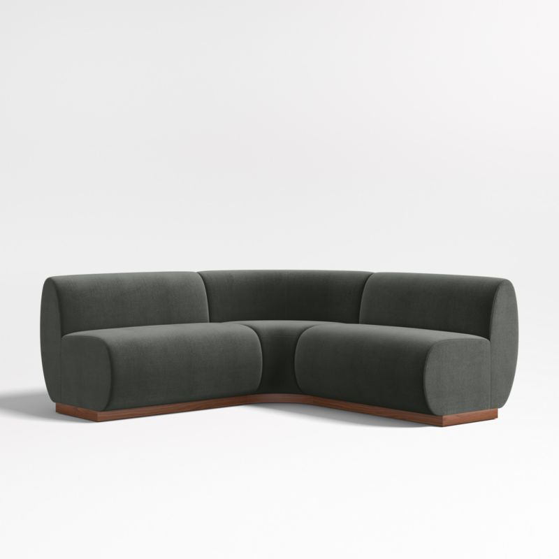 Leandro Noir Grey Double L-Shaped Loveseat Dining Banquette with Rounded Corner - image 0 of 7