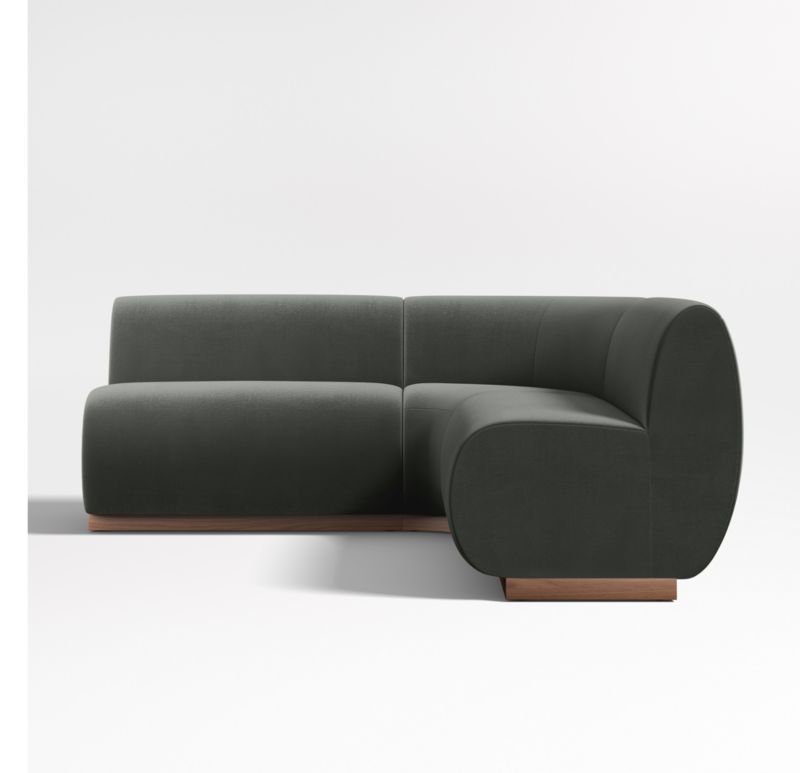 Leandro Noir Grey Double L-Shaped Loveseat Dining Banquette with Rounded Corner - image 4 of 7