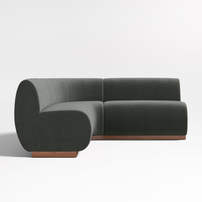 Leandro Noir Grey Double L-Shaped Loveseat Dining Banquette with Rounded Corner - image 3 of 7