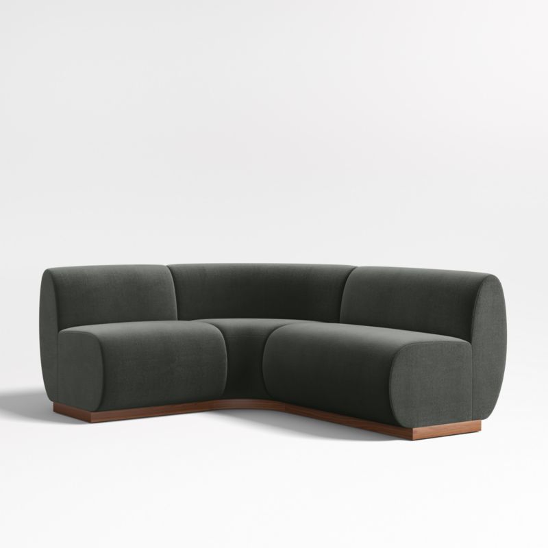 Leandro Noir Grey Single L-Shaped Loveseat Dining Banquette with Rounded Corner - image 0 of 7