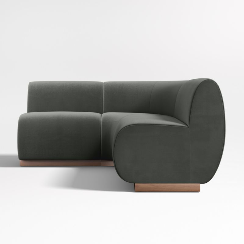 Leandro Noir Grey Single L-Shaped Loveseat Dining Banquette with Rounded Corner - image 4 of 7