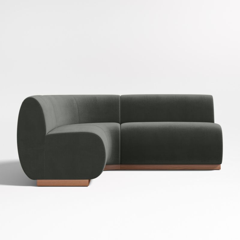 Leandro Noir Grey Single L-Shaped Loveseat Dining Banquette with Rounded Corner - image 3 of 7