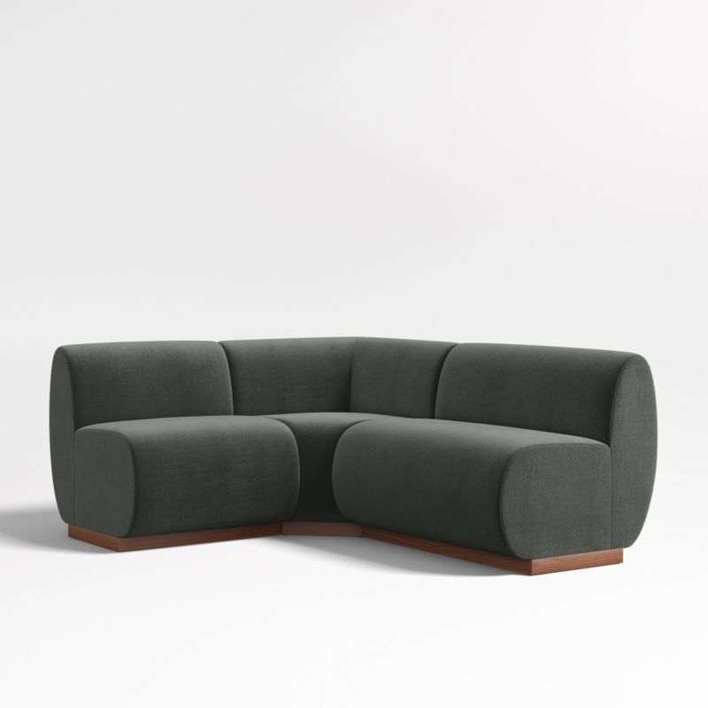 Leandro Noir Grey Single L-Shaped Loveseat Dining Banquette with Square Corner - image 0 of 7