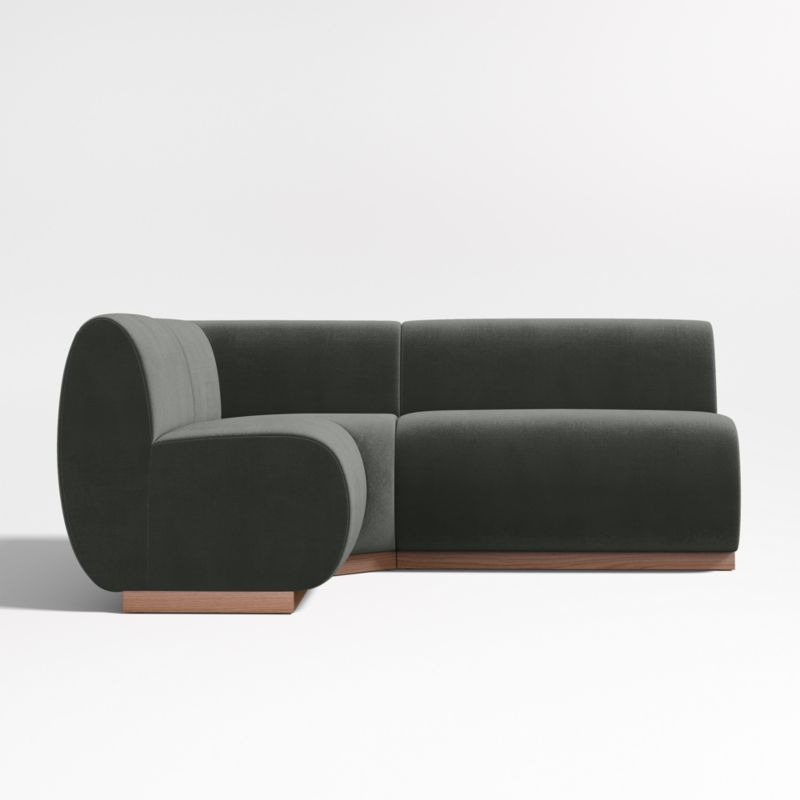 Leandro Noir Grey Single L-Shaped Loveseat Dining Banquette with Square Corner - image 3 of 7