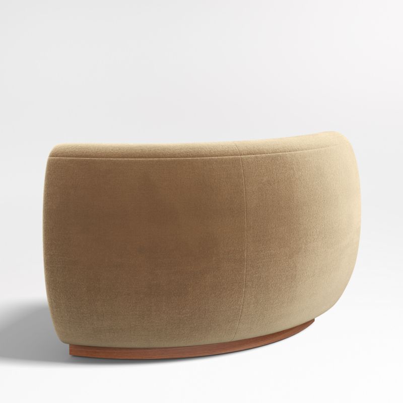 Leandro Ochre Brown Rounded Corner Dining Banquette Chair - image 5 of 7