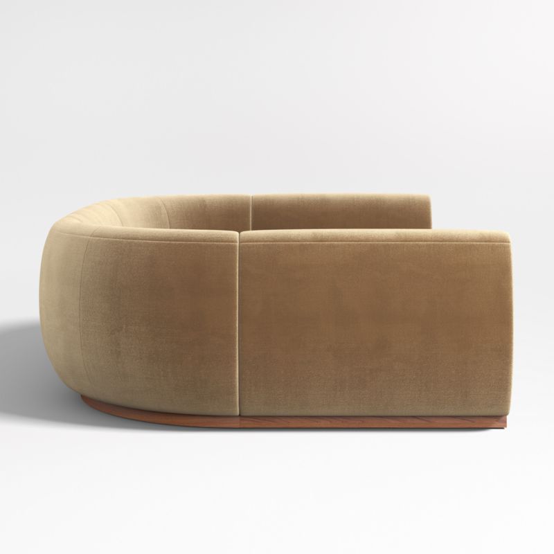 Leandro Ochre Brown U-Shaped Dining Banquette with Rounded Corners - image 4 of 7