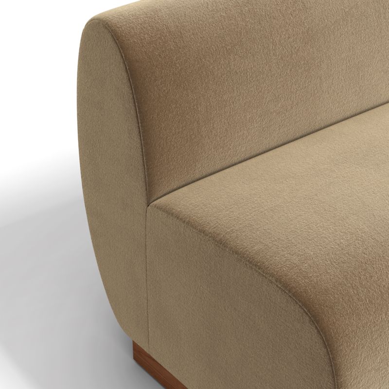 Leandro Ochre Brown Double L-Shaped Loveseat Dining Banquette with Rounded Corner - image 6 of 7