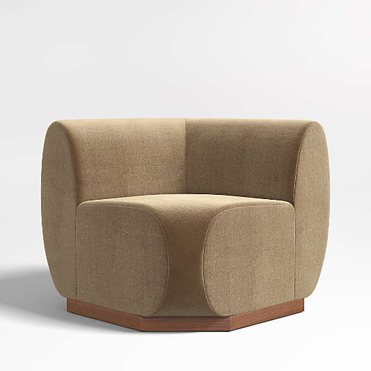 Leandro Ochre Brown Square Corner Dining Banquette Chair