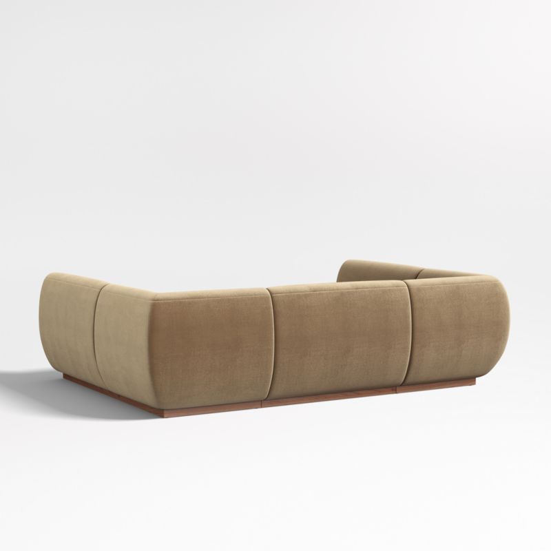 Leandro Ochre Brown U-Shaped Dining Banquette with Square Corners - image 5 of 7