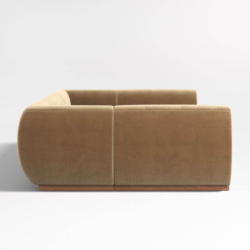 Leandro Ochre Brown U-Shaped Dining Banquette with Square Corners - image 4 of 7