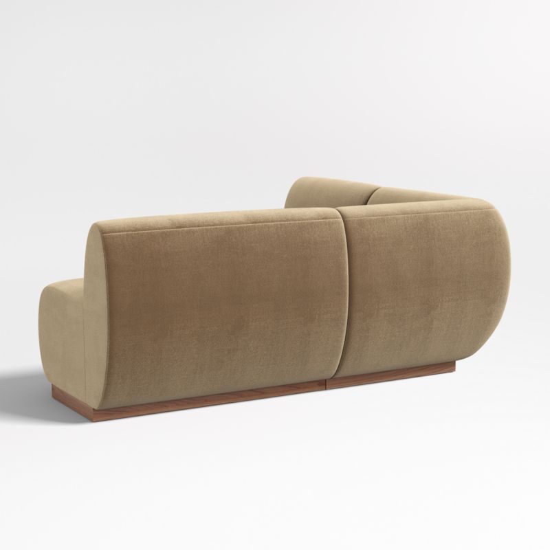 Leandro Ochre Brown Single L-Shaped Loveseat Dining Banquette with Square Corner - image 5 of 7