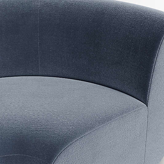 Leandro Slate Grey Rounded Corner Dining Banquette Chair