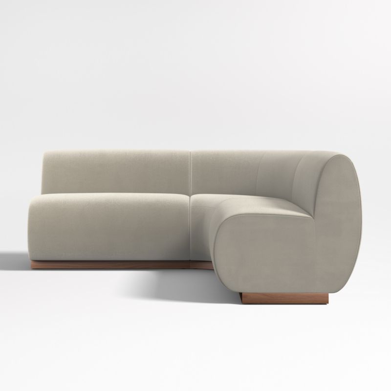 Leandro Tan Brown Double L-Shaped Loveseat Dining Banquette with Rounded Corner - image 3 of 6