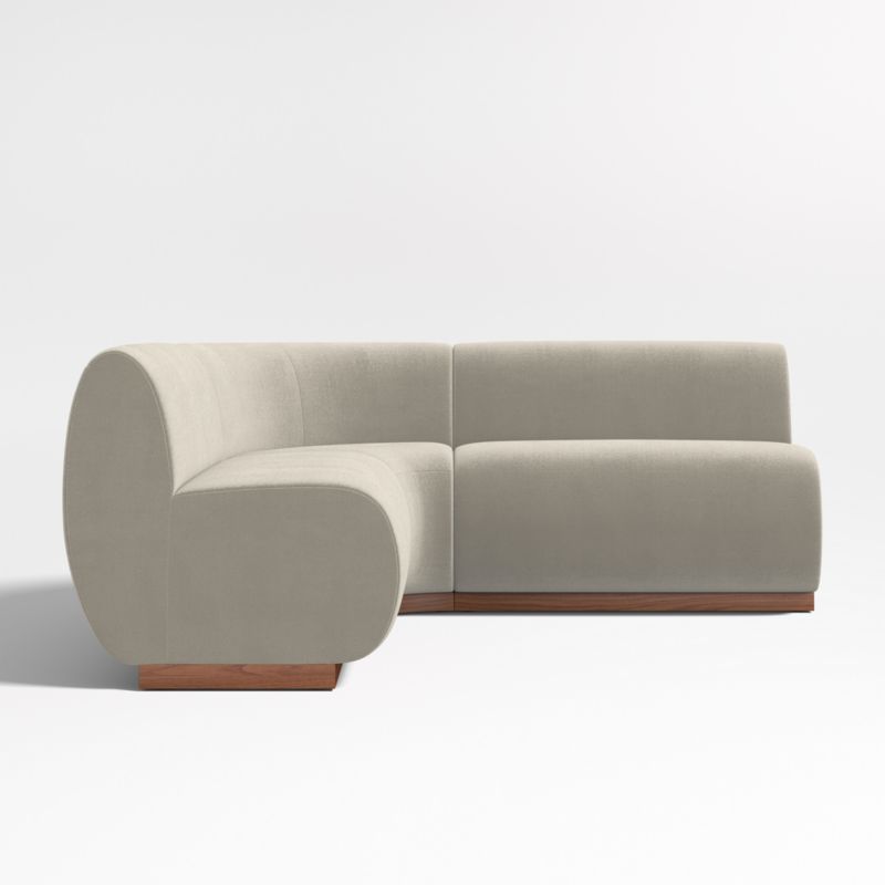 Leandro Tan Brown Double L-Shaped Loveseat Dining Banquette with Rounded Corner - image 2 of 6