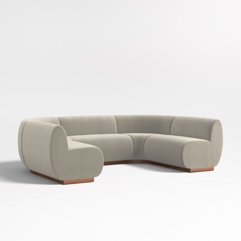 Leandro Tan Brown U-Shaped Dining Banquette with Rounded Corners - image 0 of 7