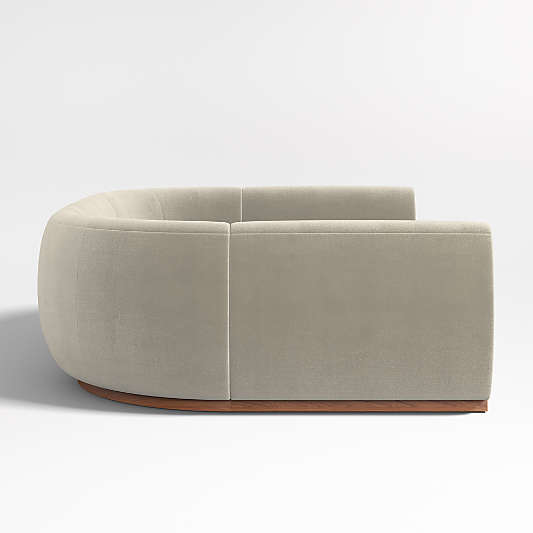 Leandro Tan Brown U-Shaped Dining Banquette with Rounded Corners