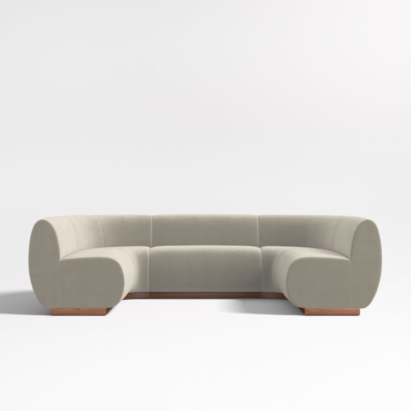 Leandro Tan Brown U-Shaped Dining Banquette with Rounded Corners - image 3 of 7