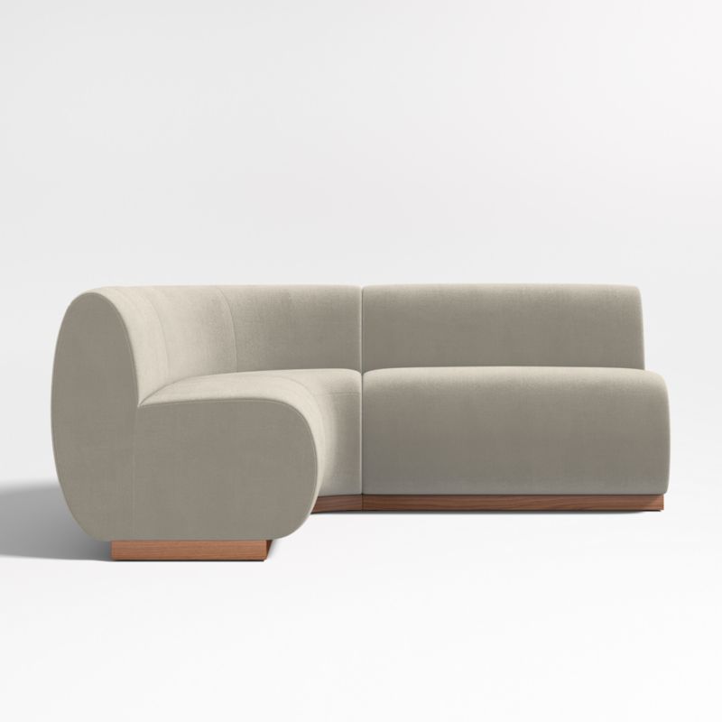 Leandro Tan Brown Single L-Shaped Loveseat Dining Banquette with Rounded Corner - image 3 of 7