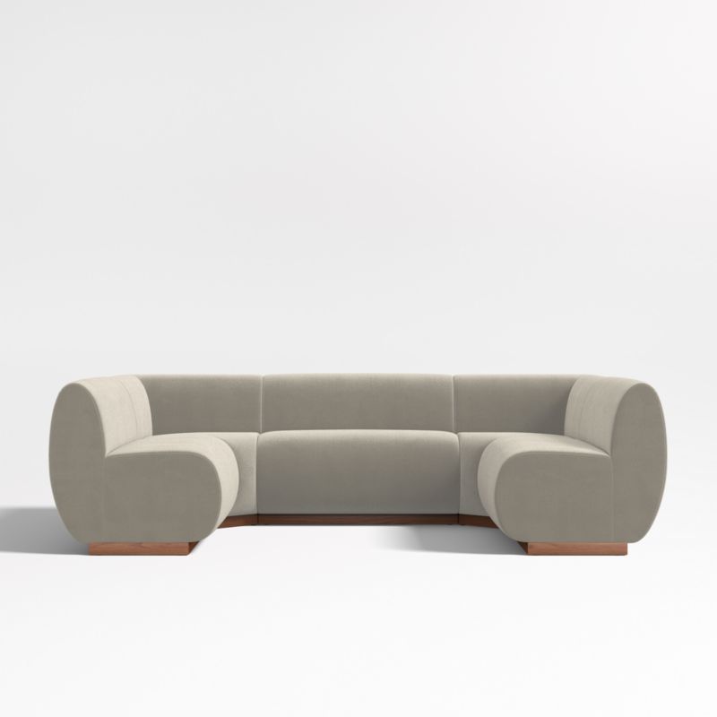 Leandro Tan Brown U-Shaped Dining Banquette with Square Corners - image 3 of 7