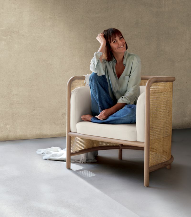 Fields Cane Back White Accent Chair, Set of 2