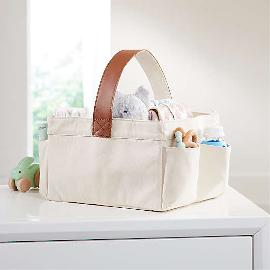 Leather Handle Diaper Caddy