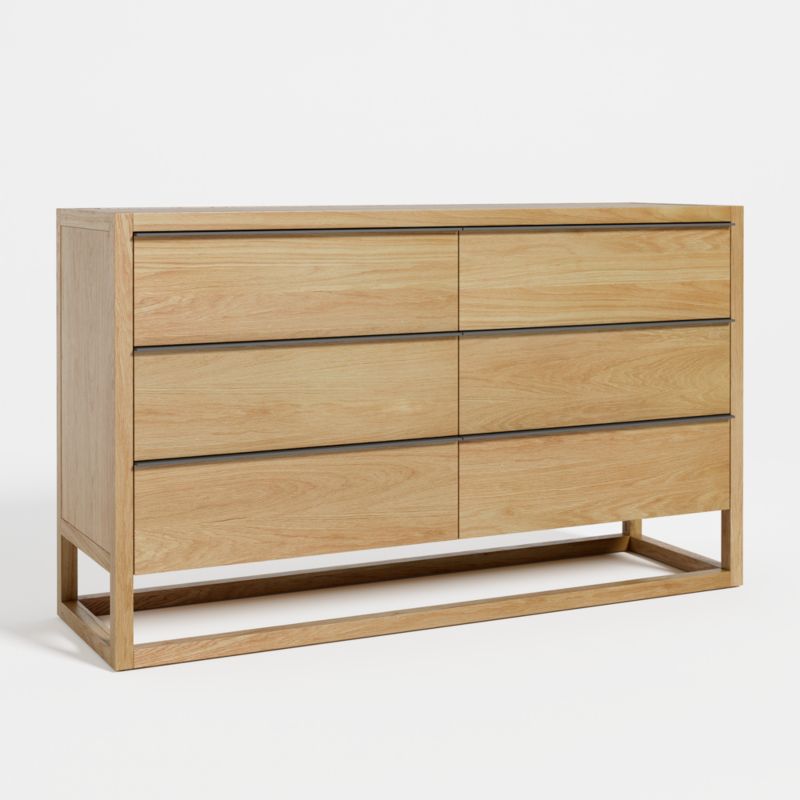 Leavitt Natural Oak Wood 6-Drawer Dresser