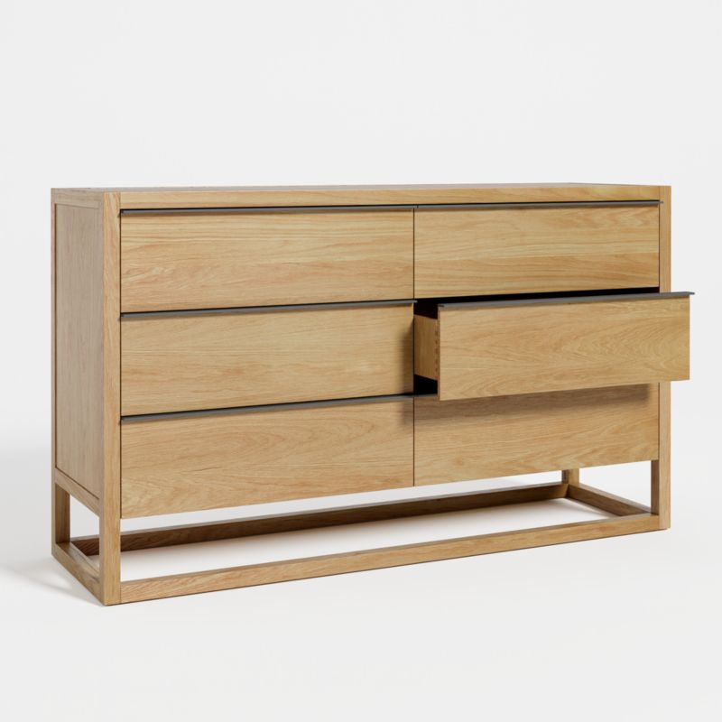 Leavitt Natural Oak Wood 6-Drawer Dresser