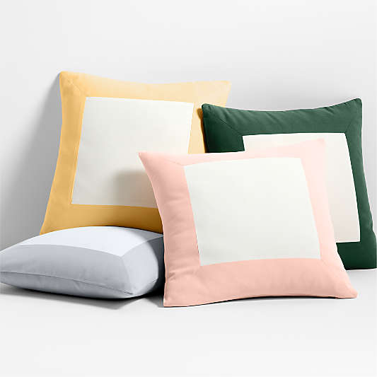 Legacy Border Organic Cotton Monogrammable 20"x20" Elegant Pink Throw Pillow